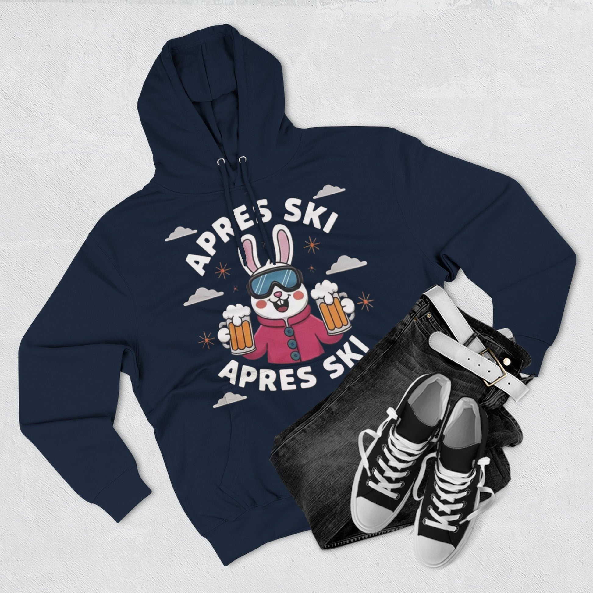 Apres-Ski Bunny Hoodie — Ski Beer Graphic Pullover