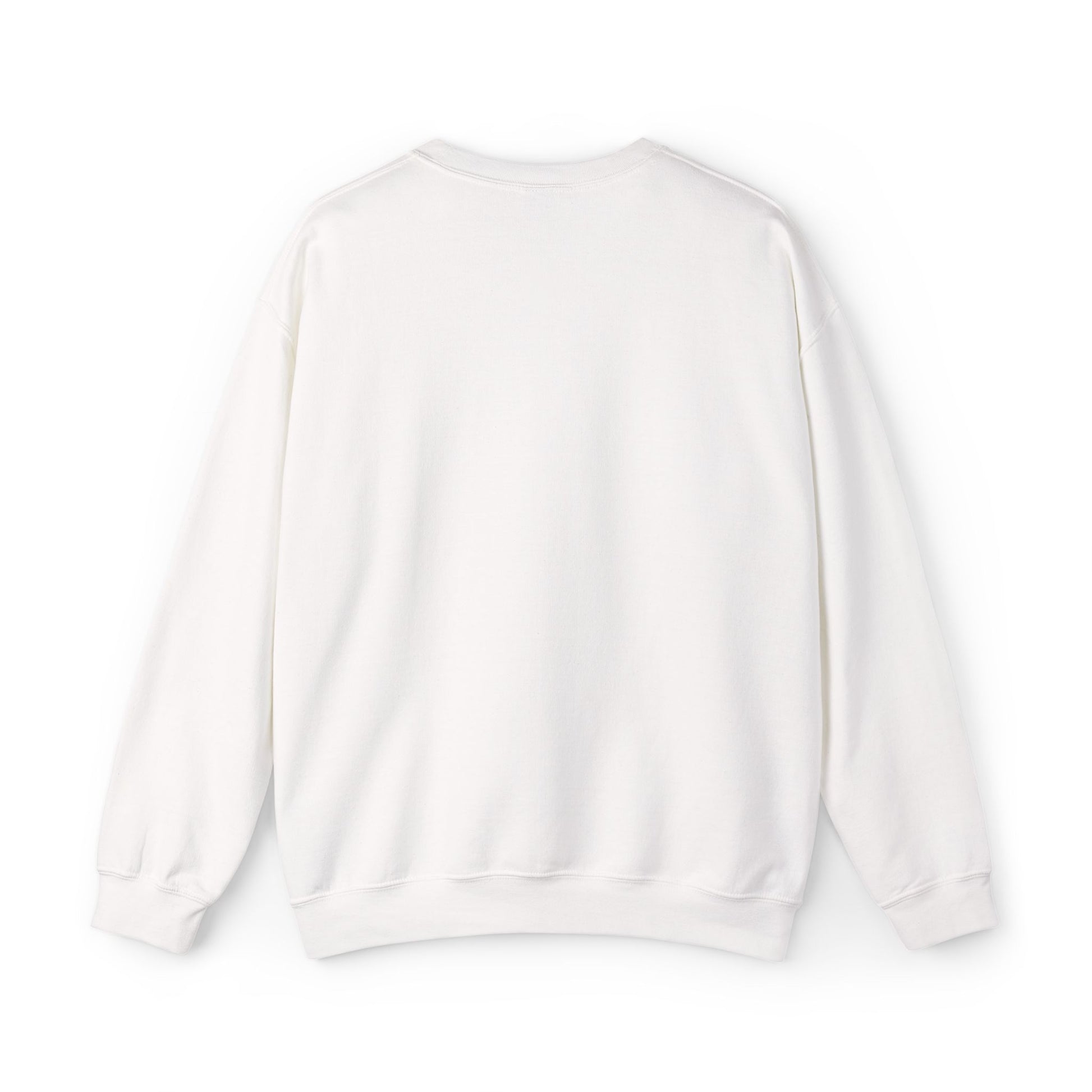 Minimalist White Crewneck Sweatshirt with Small Red Graphic